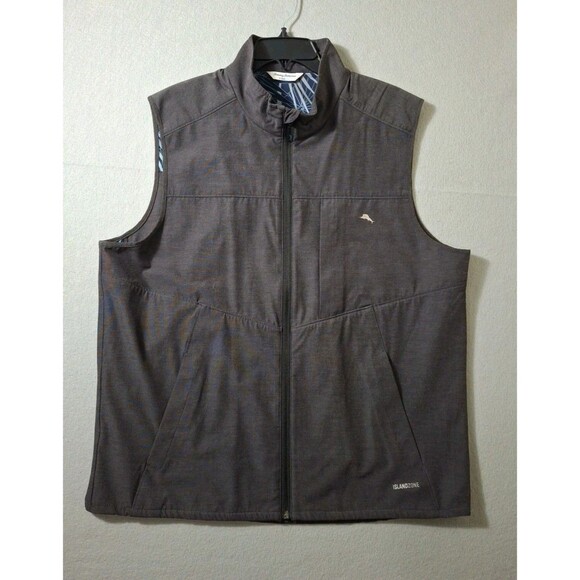 Tommy Bahama Golf Island Zone Chip And Go Shot Vest Mens Large Gray Performance